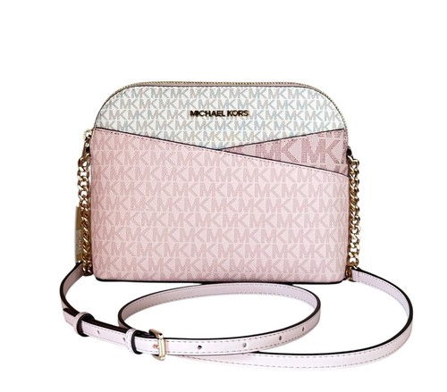 MICHAEL KORS JET SET TRAVEL DOME SHOULDER CROSSBODY BAG COLORBLOCK MK PINK MULTI
