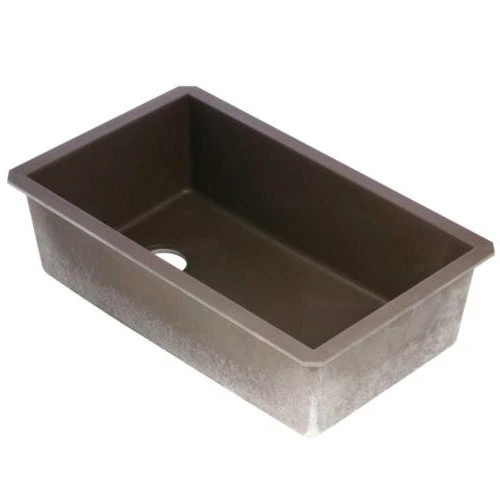 Swan QU03322SB.170 гранитная раковина с одной чашей 22x32x9 дюймов для эспрессо  - Изображение 3 из 4