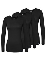 Adar 3 Pack Women  s Comfort Long Sleeve T-Shirt/Underscrub Tee Mixed Colors