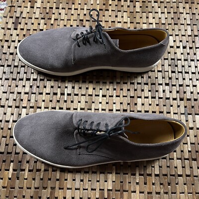 Giorgio Armani Low Top Leather Sneakers Shoes Lace Up Grey Men's