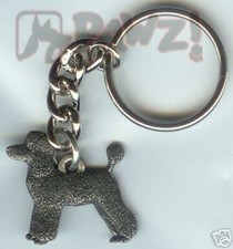 POODLE Puppy Cut Dog Fine Pewter Keychain Key Chain Ring NEW