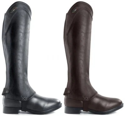 Brogini Marconia pflegeleichte Gamaschen synthetische Stretch Erwachsene Chaps schwarz/braun