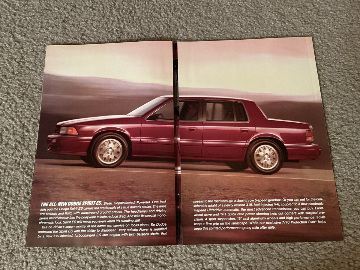 Vintage 1989 DODGE SPIRIT TURBO Car Brochure 8-PG RED 1980s | eBay