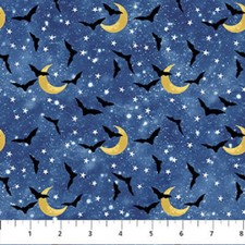 Hocus Pocus Bats Moons 25449-48 cotton quilt fabric Northcott Halloween 34" Last