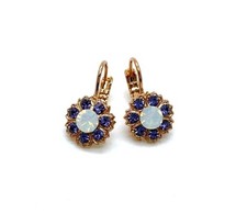 Earrings By Mariana Woman Adorable Floral Tanzanite and Opal Swarovski Crystals