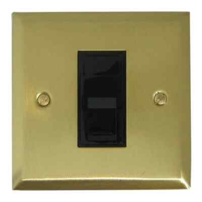 G&H SSB61B Spektrumplatte Satin gebürstetes Messing 1 Gang RJ45 Cat5e Datenbuchse
