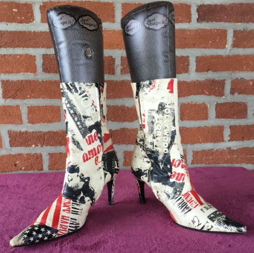 GUC Vintage Vero Cuoio Guido Galo Italian Genuine Leather Boots Size 39 1/2 US 9 - Picture 2 of 12
