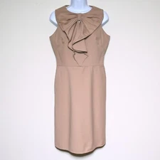 VALENTINO Technocouture Light Brown Sleeveless Knee Length Dress Women's Size 8