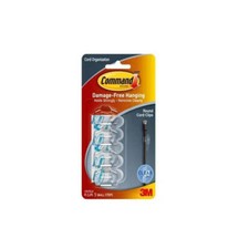 Command Self Adhesive Round Cord Clips 4pk Clear Holds Strongly Easy Apply