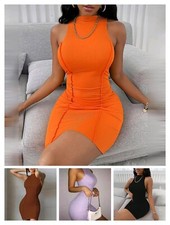 Sexy Summer Sleeveless Bodycon Dresses for Women Slim Fit Clubwear Party Dress