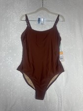 Kona Sol Womens L 12-14 Brown Medium One Piece Swimsuit