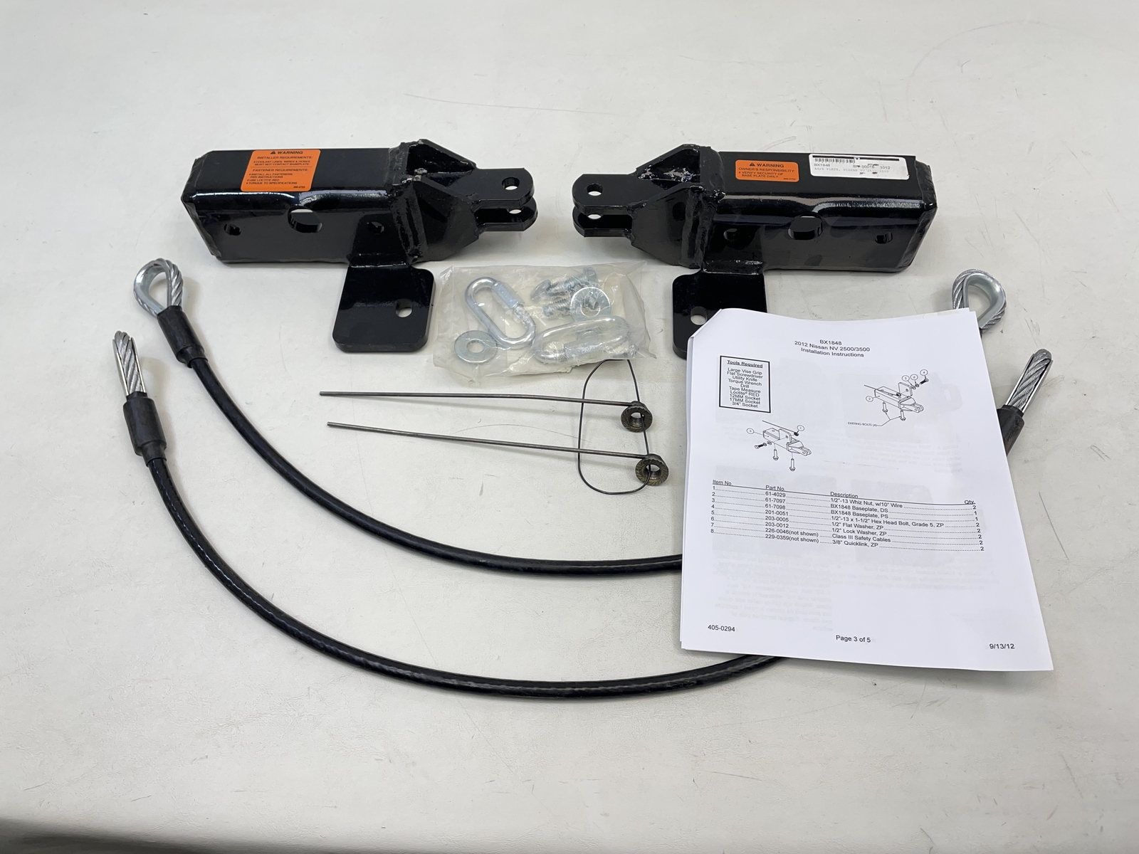 BLUE OX BX1848 COMPATIBLE FOR 2012 TOW BAR BASE PLATE KIT