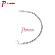 Universal Performance Turbo Oil Feed Line -4an 90 Degree Straight Steel Braided Universal Performance Turbo Oil Feed Line -4an 90 Degree Straight Steel Braided