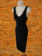 BNWT QUIZ SIZE UK 14 BLACK POLYESTER BONED STRAPPY EVENING MIDI COCKTAIL DRESS