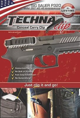 Techna Clip Concealable Gun Belt Clip SIG P320 Ambidextrous - P320BA