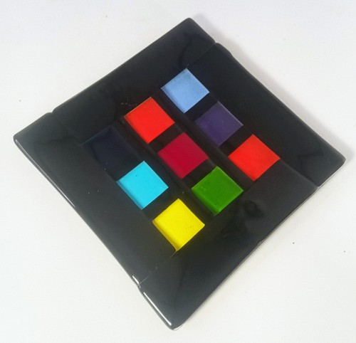 Fused Art Glass Trinket Dish Colorful Beautiful 7.75" Selling OBO - Picture 3 of 5