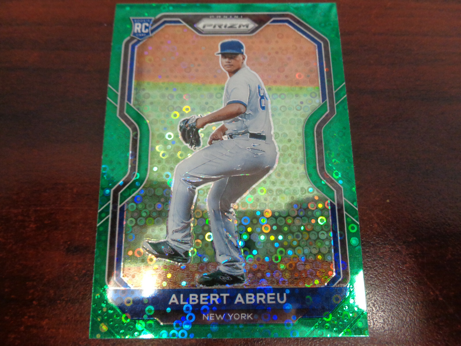 2021 Prizm Albert Abreu #193 GREEN Donut Circles ROOKIE CARD-Yankees