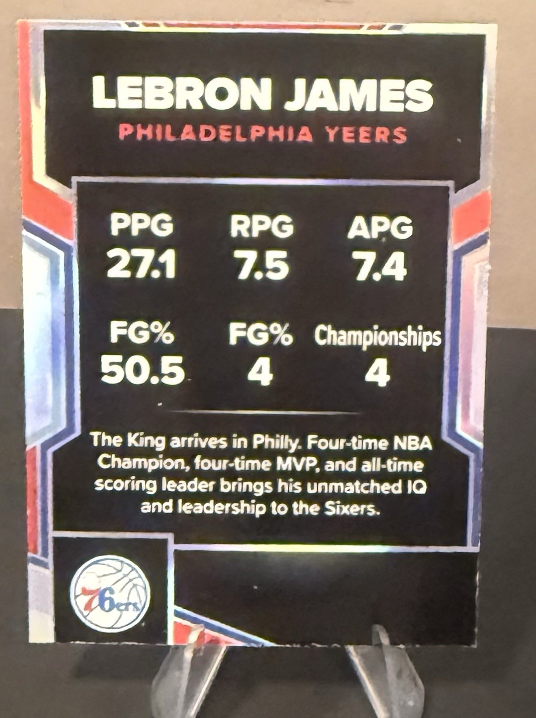 2026 - LeBron James Philadelphia 76ers Card view 2