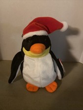 Ty Beanie Baby Zero The Penguin Retired 1998 Mint Condition Wears A Santa Hat