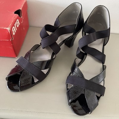 ara Vernice Womens 10 Heels Patent Leather Crinkle Texture Dressy Shoes