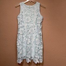 Mint Green Lace Overlay Bodycon Dress Size 8