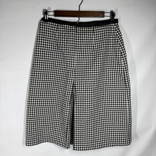 Vintage Lucia Lukken Houndstooth Pleated Flared Skirt Made In USA Waist 28"