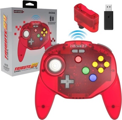 RETRO-BIT TRIBUTE 64 RED 2,4GHZ WIRELESS CONTROLLER V2 (INKLUSIVE RECEIVER N64/U
