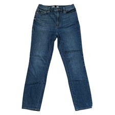 Lands End Tall Womens Size 10 High Rise Straight Leg Jeans Dark Wash Indigo Blue