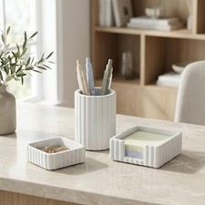 KIBAGA Escritorio Organizador Hormigón Set 3 Piezas Moderno Minimalista