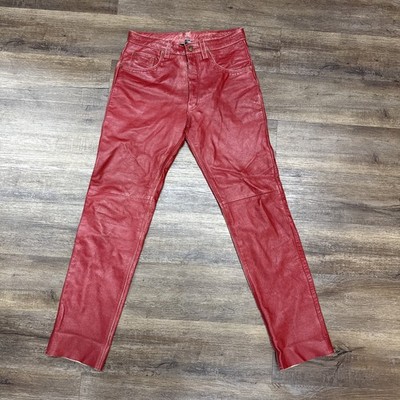 2BU  Leather Jeans Burgundy Smooth Leather 34 X 34.