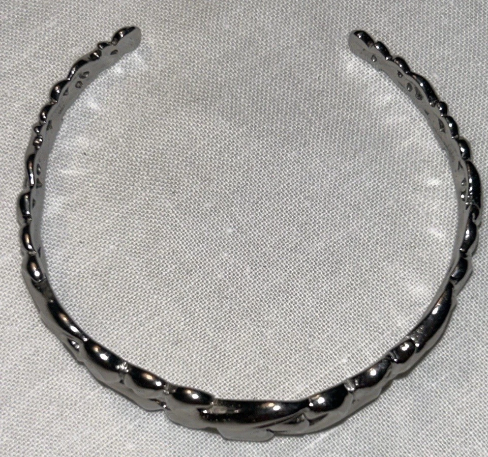 Bracelete de aço inoxidável assinado por Ross-Simons tamanho 7 floral de videira - Imagem 3 de 4