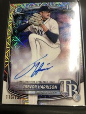 Trevor Harrison Bowman Chrome 1st Auto #CPA-THA /150 Tampa Bay Rays
