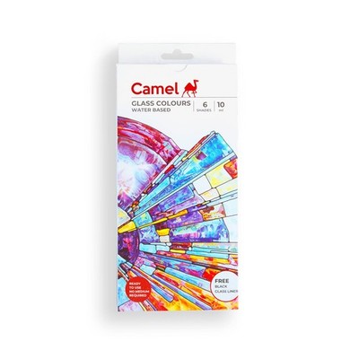 Camlin Kokuyo Water Based Glass Color - 10ml Each, 6 Shades