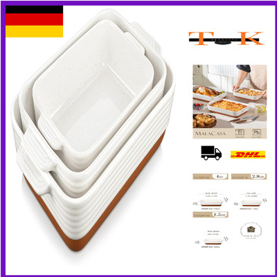 MALACASA TARA Auflaufform 3er Set 37x21,5x