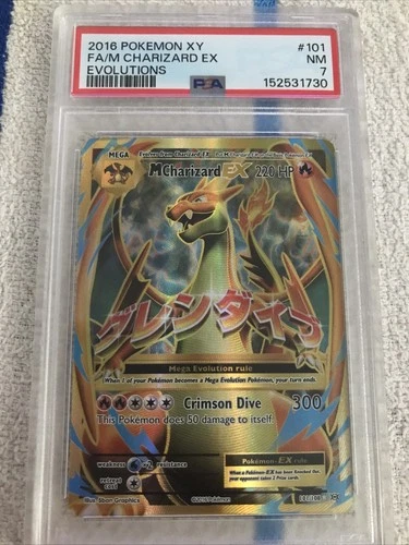 M Charizard EX 101/108 Full Art - PSA 7 Evolutions -  2016