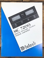 McIntosh MC 7200 MC-7200 Amplifier Service Manual Original 