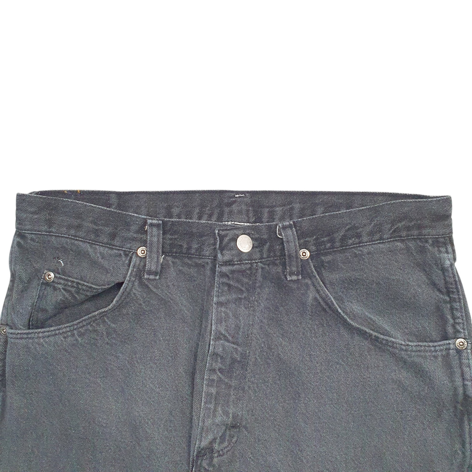 WRANGLER Casual Jeans Straight Fit Black Denim Trousers Mens Made In USA W32 L32 image 2