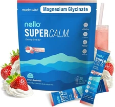 Nello Supercalm Drink Mix - Cortisol & Sleep Aid, 20ct Strawberries & Cream