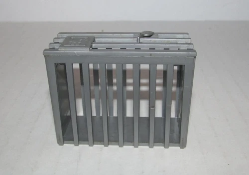 Vintage 1950's Marx Pet Shop Playset Store Silver 2 Pc Dog Crate w/Lid