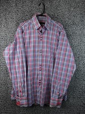 Bogosse Men  s Button Up Shirt Size 5 Large Plaid Multicolor Long Sleeve Cotton