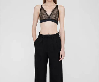 Anine Bing Marion Bra Black Bralette Chantilly Lace Size AU/UK XS BNWT RRP $200
