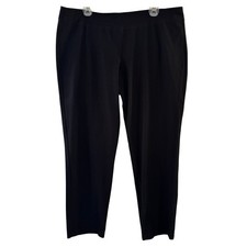 Eileen Fisher Pull On Black Stretch Black Ankle Pant Size XL Minimalist USA Made