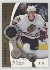 2005 SP Game Used Edition Authentic Rookies Gold 12/25 Brent Seabrook #122 fv7