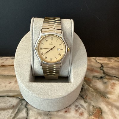 Ebel Swiss Watch SS/18k Bezel 35mm Case Classic Wave Model New battery