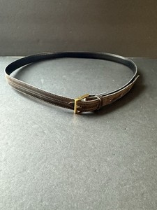Vintage L\'Aiglon Paris New York Nubuck Cowhide‎ Leather Belt Blue 30/75 Brass Vintage L main image 4