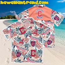Cleveland Indians Tropical Leafs Hawaiian Shirt