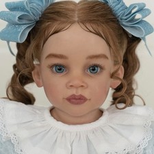 Cute 30inch Reborn Doll Finished Toddler Girl Black Skin Rooted Hair Cloth Body