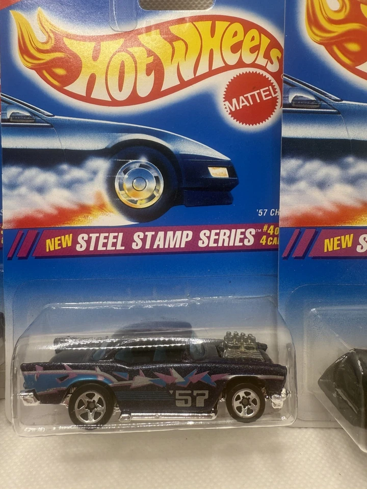 Hot Wheels Steel Stamp Series 1995 (5 Car Lot) NIP Passion/57 Chevy/Zender/Truck - Bild 4 von 4