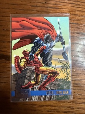 1995 Fleer SkyBox DC Versus Marvel STEEL VS. IRON MAN Battles Card #62