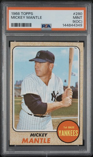 1968 TOPPS #280 MICKEY MANTLE PSA 9
